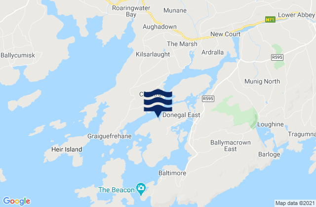 Mappa delle Getijden in Ringarogy Island, Ireland