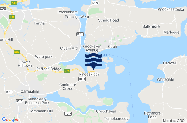 Mappa delle Getijden in Ringaskiddy Island, Ireland