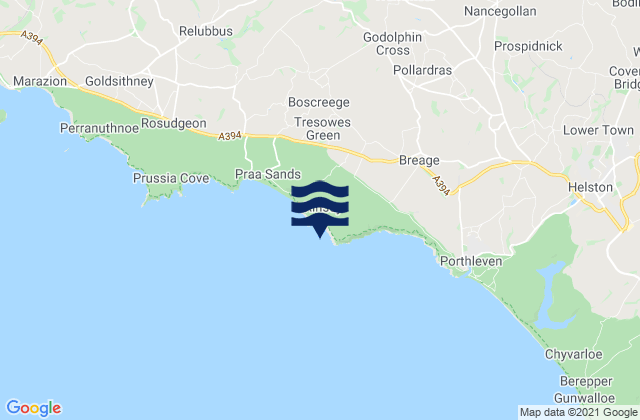 Mappa delle Getijden in Rinsey Head Beach, United Kingdom