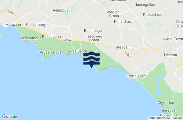 Mappa delle Getijden in Rinsey Head, United Kingdom
