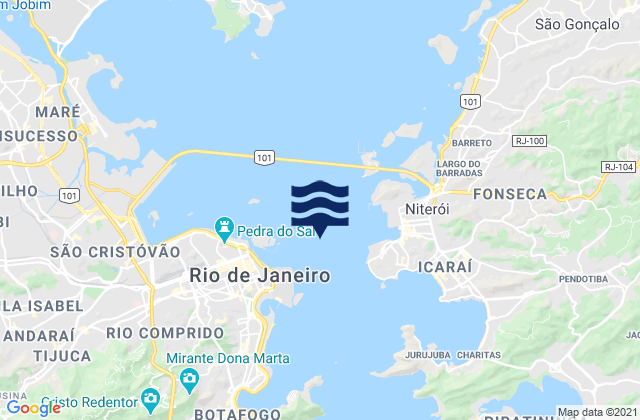 Mappa delle Getijden in Rio de Janeiro Harbour, Brazil