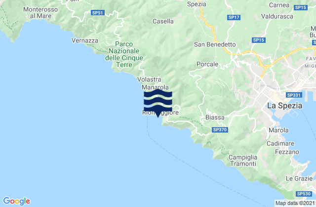 Mappa delle Getijden in Riomaggiore, Italy