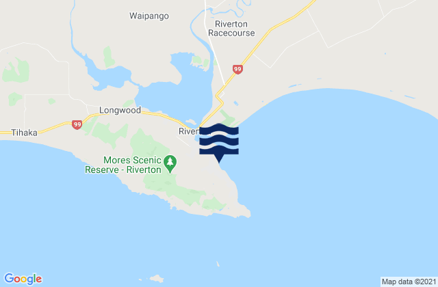 Mappa delle Getijden in Riverton/Aparima, New Zealand