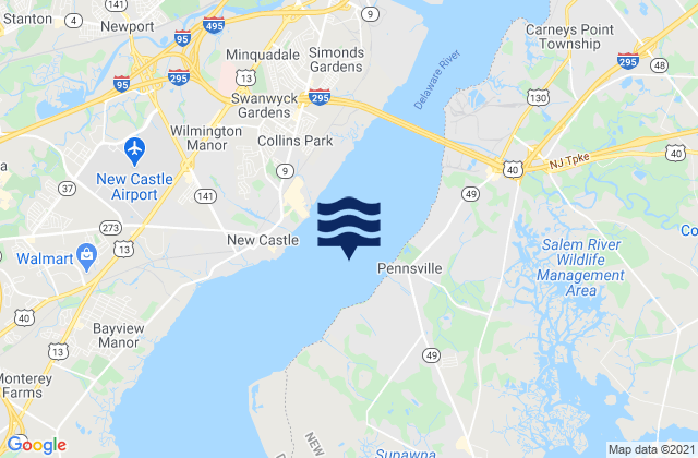 Mappa delle Getijden in Riverview Beach 0.75 n.mi. west of, United States