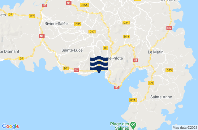 Mappa delle Getijden in Rivière-Pilote, Martinique