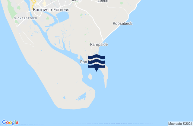 Mappa delle Getijden in Roa Island, United Kingdom