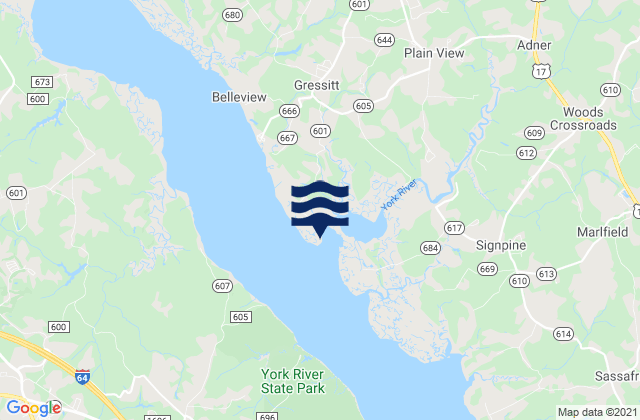Mappa delle Getijden in Roane Point, United States