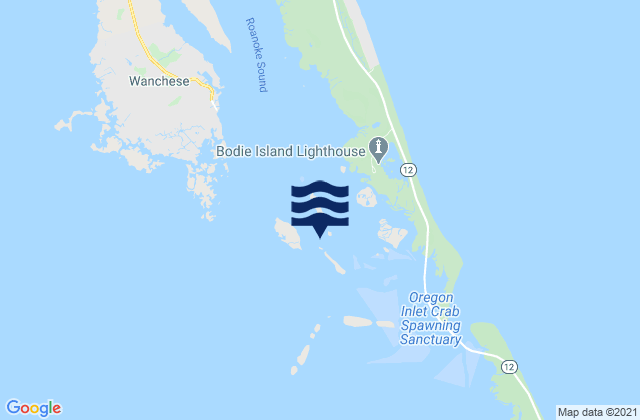 Mappa delle Getijden in Roanoke Sound Channel, United States