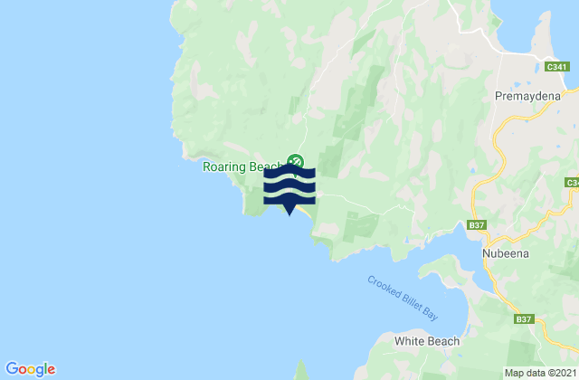 Mappa delle Getijden in Roaring Beach, Australia