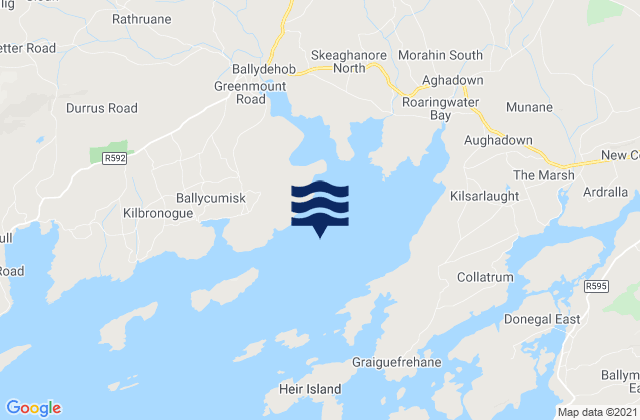 Mappa delle Getijden in Roaringwater Bay, Ireland