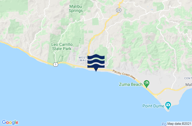 Mappa delle Getijden in Robert Meyer Memorial State Beach, United States