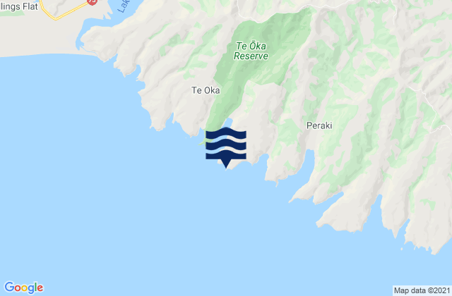 Mappa delle Getijden in Robin Hood Bay, New Zealand