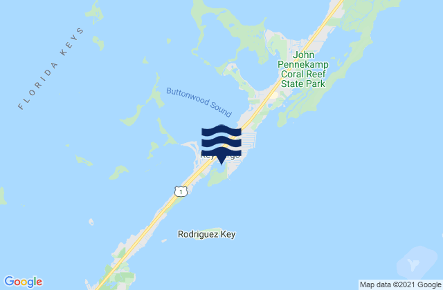 Mappa delle Getijden in Rock Harbor (Key Largo), United States