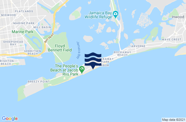 Mappa delle Getijden in Rockaway Beach, United States