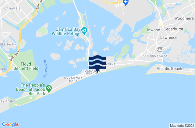Mappa delle Getijden in Rockaway Beach Queens, United States