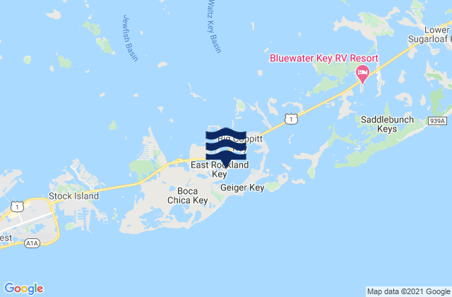 Mappa delle Getijden in Rockland Key (Rockland Channel Bridge), United States