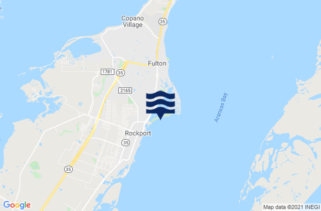 Mappa delle Getijden in Rockport Beach, United States