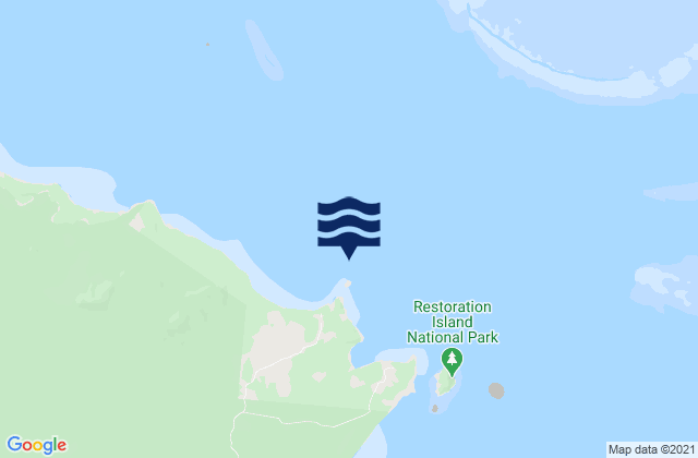Mappa delle Getijden in Rocky Island, Australia