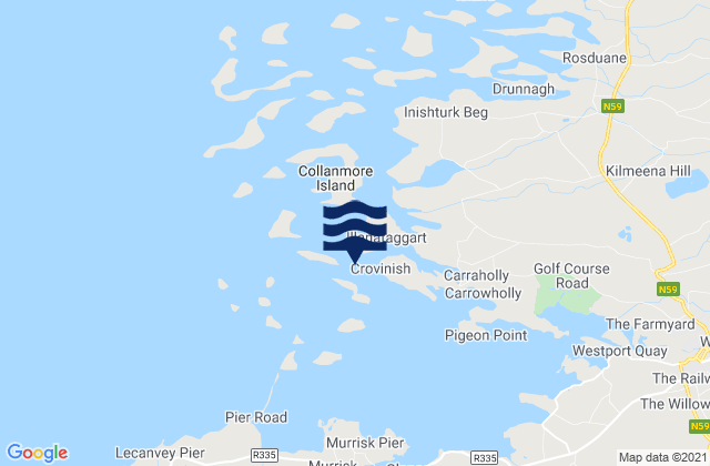 Mappa delle Getijden in Rocky Island, Ireland