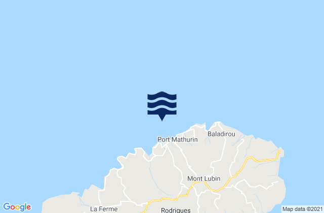 Mappa delle Getijden in Rodrigues MU (Port Mathurin), Reunion
