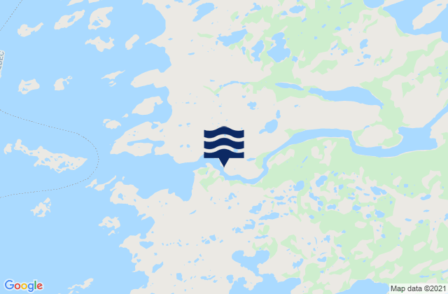 Mappa delle Getijden in Roggan River, Canada