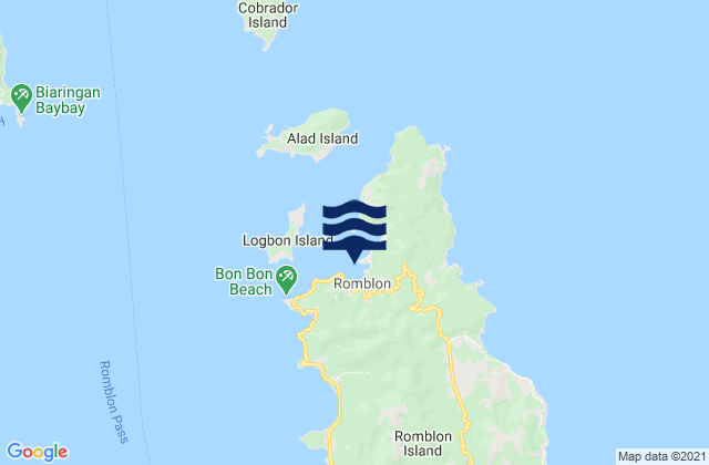 Mappa delle Getijden in Romblon Romblon Island, Philippines