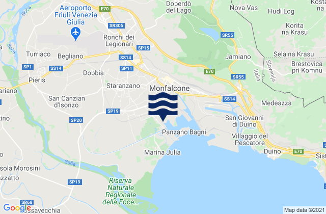 Mappa delle Getijden in Ronchi dei Legionari, Italy