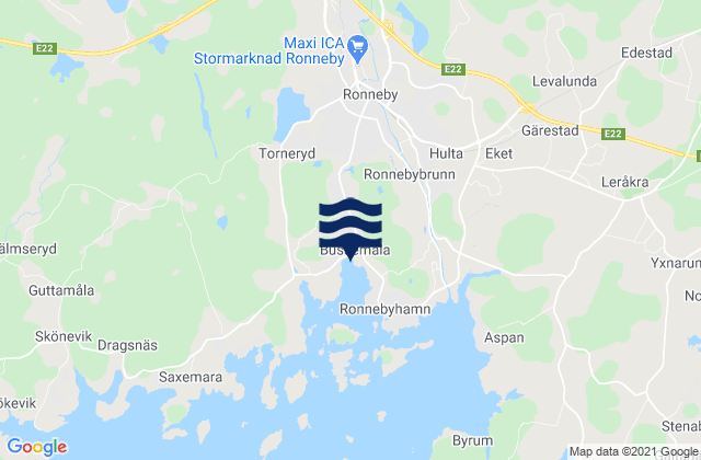 Mappa delle Getijden in Ronneby Kommun, Sweden