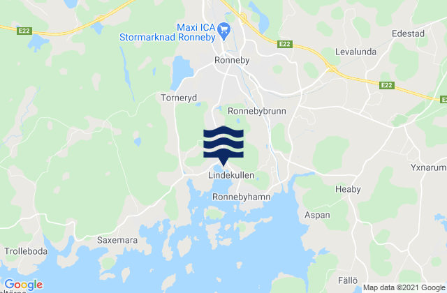 Mappa delle Getijden in Ronneby, Sweden