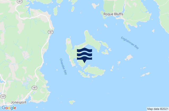 Mappa delle Getijden in Roque Island Harbor, United States
