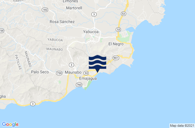 Mappa delle Getijden in Rosa Sanchez, Puerto Rico