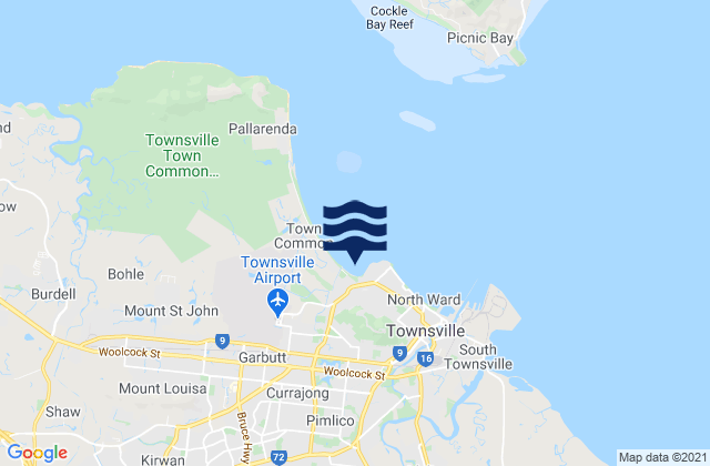 Mappa delle Getijden in Rose Bay, Australia