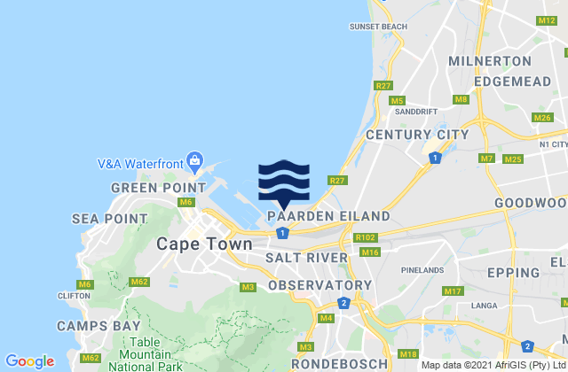 Mappa delle Getijden in Rosebank, South Africa
