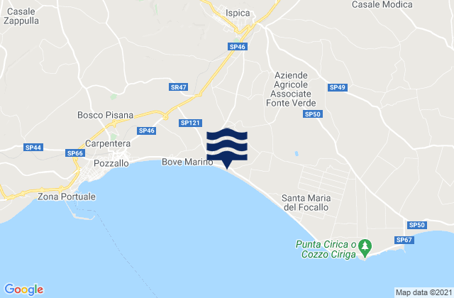 Mappa delle Getijden in Rosolini, Italy