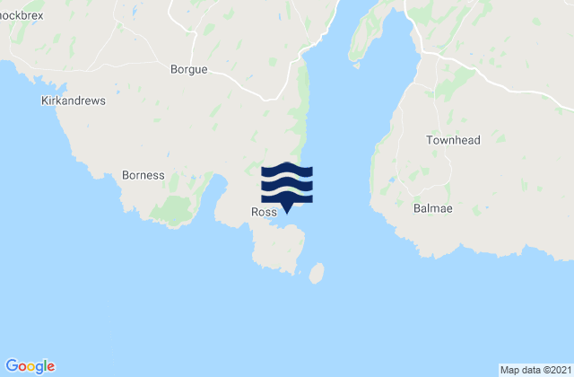 Mappa delle Getijden in Ross Bay Beach, United Kingdom