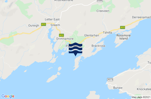 Mappa delle Getijden in Rossdohan Island, Ireland