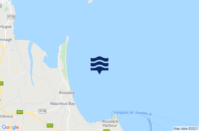 Mappa delle Getijden in Rosslare Bay, Ireland
