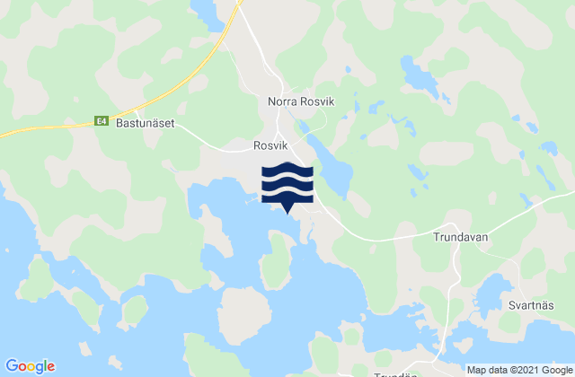 Mappa delle Getijden in Rosvik, Sweden