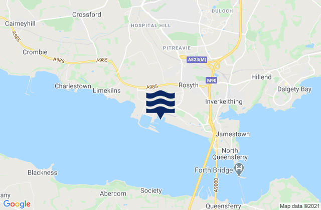 Mappa delle Getijden in Rosyth, United Kingdom