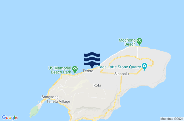 Mappa delle Getijden in Rota Municipality, Northern Mariana Islands