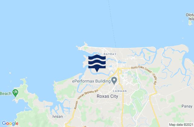 Mappa delle Getijden in Roxas City, Philippines