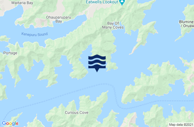 Mappa delle Getijden in Ruakaka Bay, New Zealand