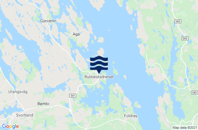 Mappa delle Getijden in Rubbestadneset, Norway