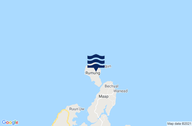 Mappa delle Getijden in Rumung Municipality, Micronesia