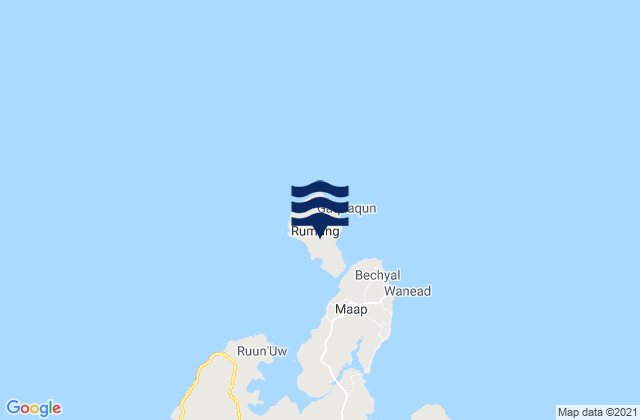 Mappa delle Getijden in Rumung, Micronesia
