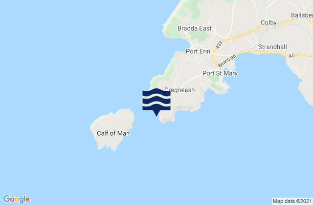 Mappa delle Getijden in Rushen, Isle of Man