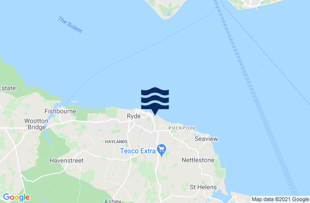 Mappa delle Getijden in Ryde - East Beach, United Kingdom