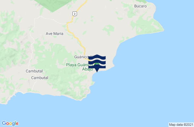 Mappa delle Getijden in Río Guánico, Panama