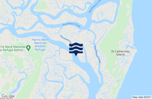 Mappa delle Getijden in S. Newport River above Swain River Ent, United States