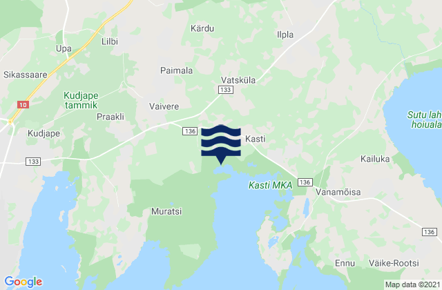 Mappa delle Getijden in Saaremaa, Estonia
